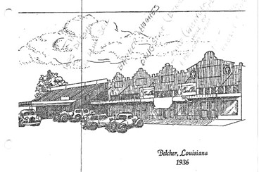 Drawing of Railroad Street 1936